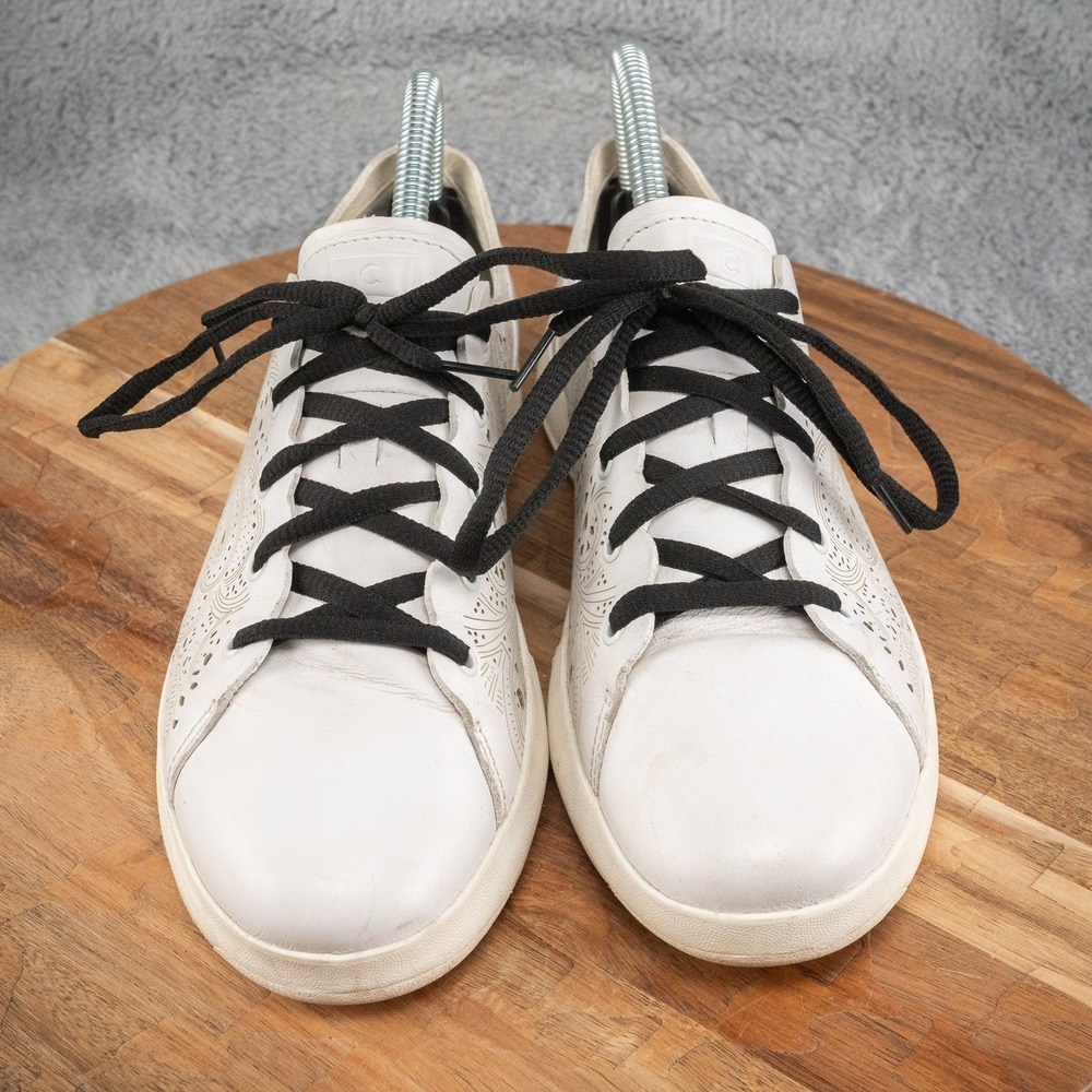 COLE HAAN Grandpro Tennis Sneakers White Perforated Shoes Sz 7.5 B - Picture 2 of 7